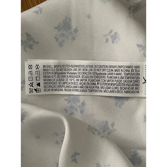 Forever 21 Lace-Trim Floral Midi Slip Dress White &Blue Size: M  Women’s - Picture 8 of 8